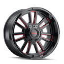 Mayhem 8115 Apollo 20x10 / 8x165.1 BP / -19mm Offset / 125.2mm Hub Black w/ Prism Red Wheel
