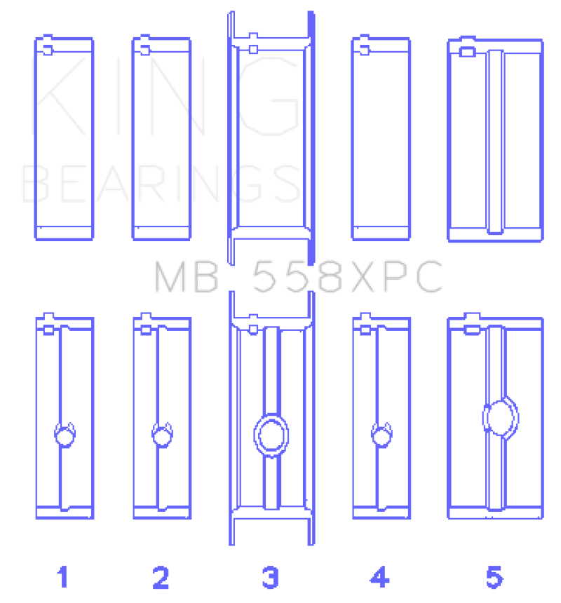 King Chrysler 273, 301, 313, 318, 340 Crankshaft Main Bearing Set