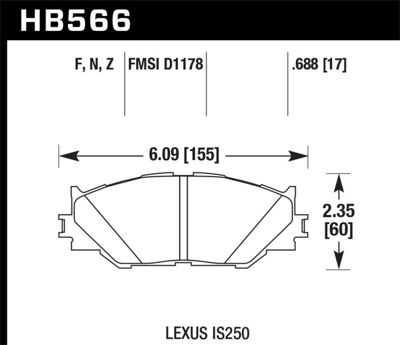 Hawk 06-08 Lexus IS250 Performance Ceramic Street Front Brake Pads