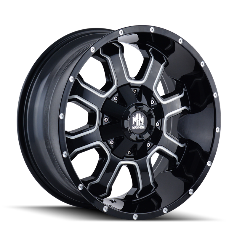 Mayhem 8103 Fierce 18x9 / 6x135 BP / -12mm Offset / 106mm Hub Black w/ Milled Spokes Wheel