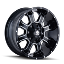 Mayhem 8103 Fierce 17x9 / 6x135 BP / 18mm Offset / 106mm Hub Black w/ Milled Spokes Wheel