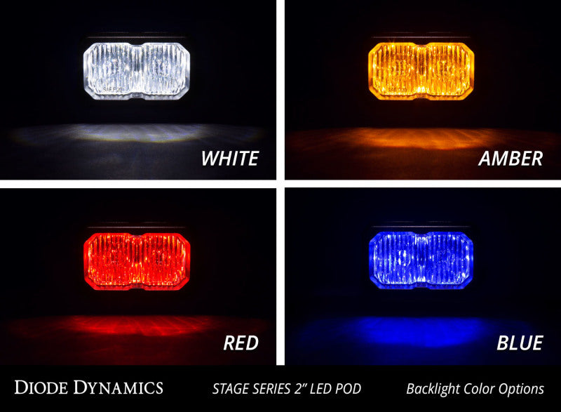 Diode Dynamics Stage Series 2 In LED Pod Pro - White Fog Standard WBL (Pair)