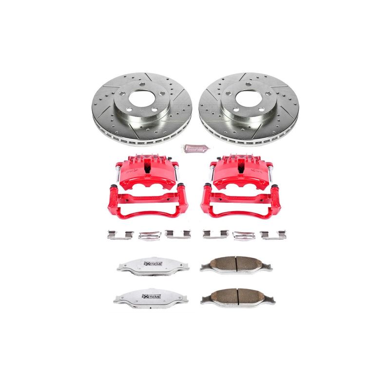 Power Stop 99-02 Ford Mustang Front Z26 Street Warrior Brake Kit w/Calipers