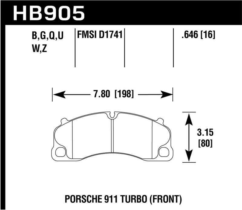 Hawk 14-18 Porsche 911 DTC-70 Front Race Brake Pads