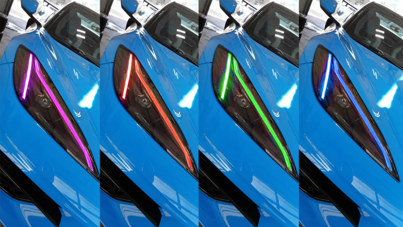 Oracle 20-21 Chevy Corvette C8 RGB+A Headlight DRL Upgrade Kit - ColorSHIFT w/o Controller