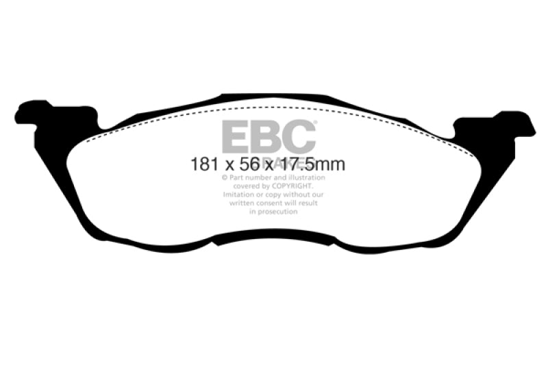 EBC 97-98 Dodge Dakota 2WD 2.5 Greenstuff Front Brake Pads