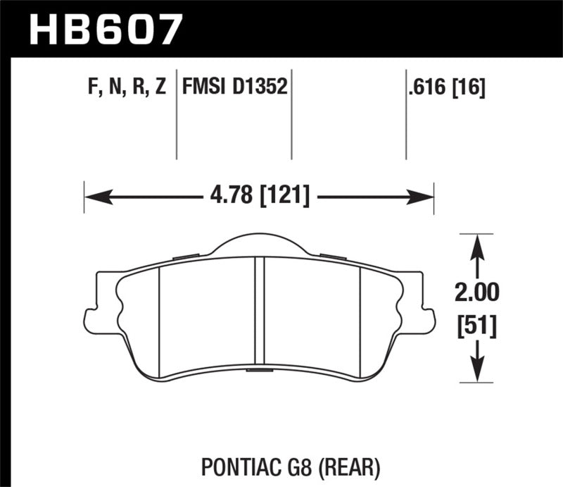 Hawk 08-09 Pontiac G8 3.6 Base/6.0 HP+ Street Rear Brake Pads