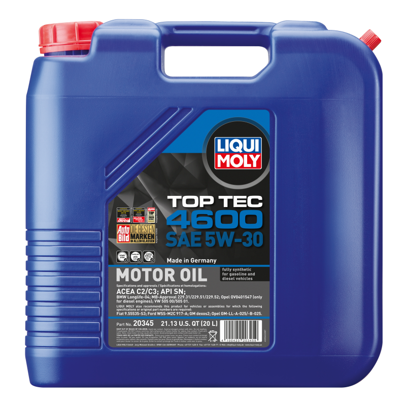 LIQUI MOLY 20L Top Tec 4600 Motor Oil 5W30