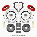 Wilwood Narrow Superlite 4R Rear Kit 14.00in Drilled Red 2007-up Jeep JK w/Lines