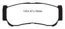 EBC 07-09 Hyundai Santa Fe 2.7 Greenstuff Rear Brake Pads