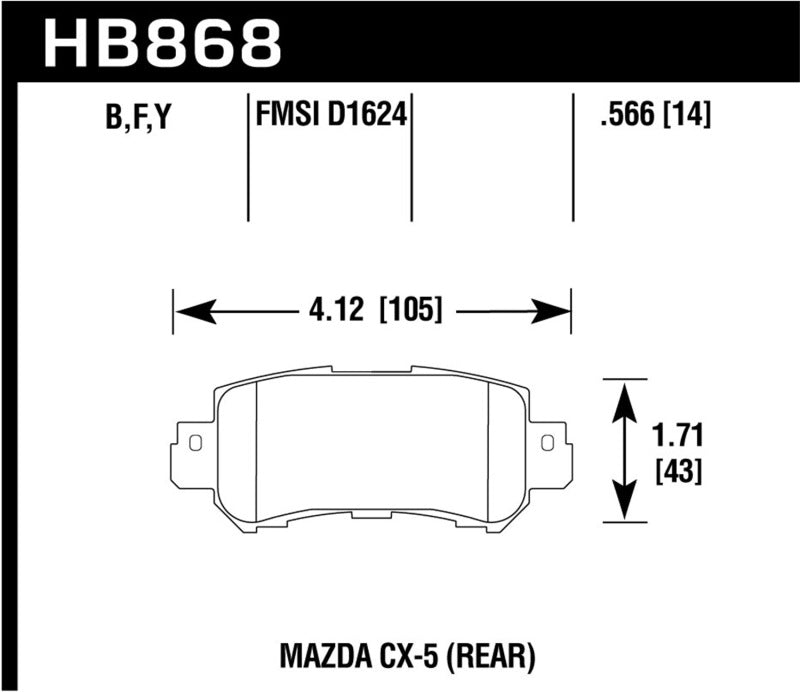 Hawk 16-17 Mazda CX-3 HPS 5.0 Rear Brake Pads