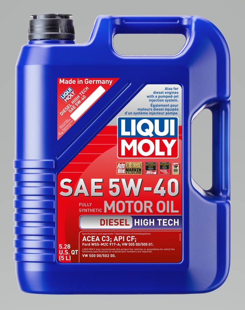 LIQUI MOLY 5L Diesel High Tech Motor Oil 5W40 - Case of 4
