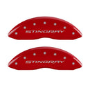 MGP 4 Caliper Covers Engraved Front & Rear Stingray Red finish silver ch