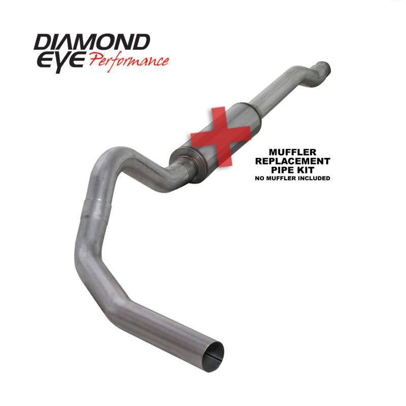 Diamond Eye KIT 4in CB MFLR RPLCMENT PIPE SGL AL: 03-07 FORD 6.0L F250/F350