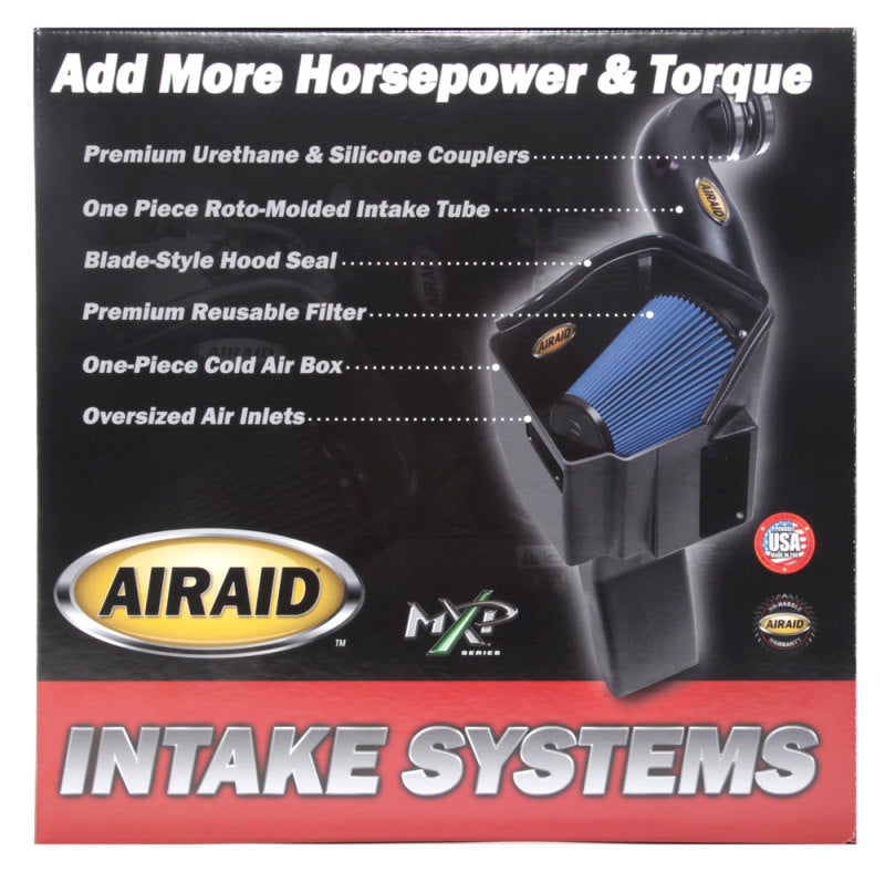 Airaid 11-14 Ford Mustang GT 5.0L Race Only (No MVT) MXP Intake System w/ Tube (Dry / Blue Media)