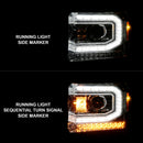 ANZO 2014-2015 Gmc Sierra 1500 Projector Headlights w/ Light Bar Chrome Housing (Halogen Type)