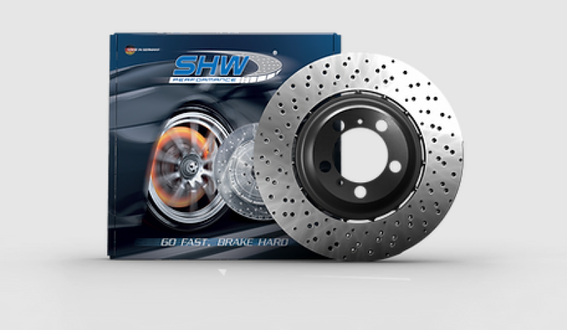 SHW 13-16 BMW M5 4.4L Left Front Cross-Drilled Lightweight Brake Rotor