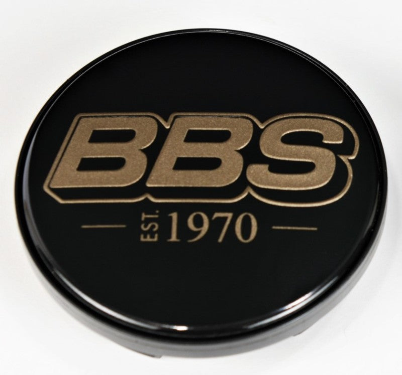BBS Center Cap 56mm Black/Gold Est. 1970 Anniversary w/BBS Logo (4-Tab)