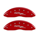 MGP 4 Caliper Covers Engraved Front & Rear SSR Red finish silver ch