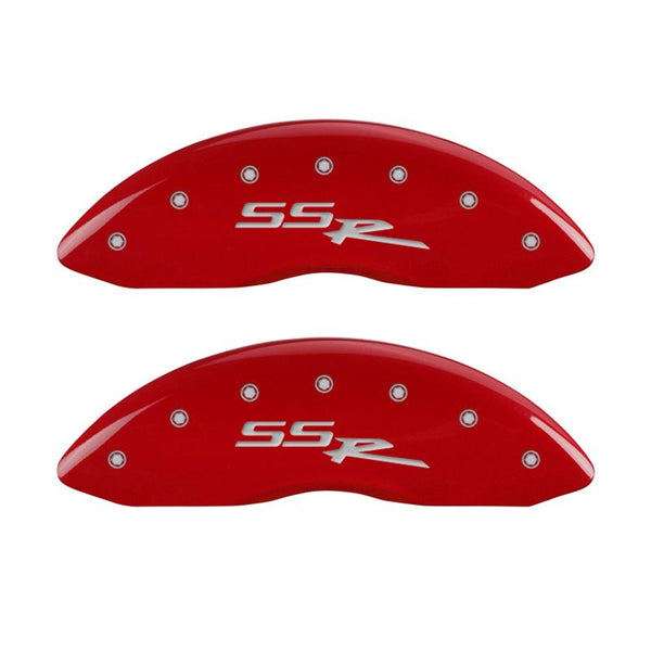 MGP 4 Caliper Covers Engraved Front & Rear SSR Red finish silver ch