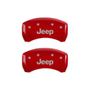 MGP 4 Caliper Covers Engraved Front & Rear JEEP Red finish silver ch