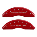 MGP 4 Caliper Covers Engraved Front & Rear C6/Corvette Red finish silver ch