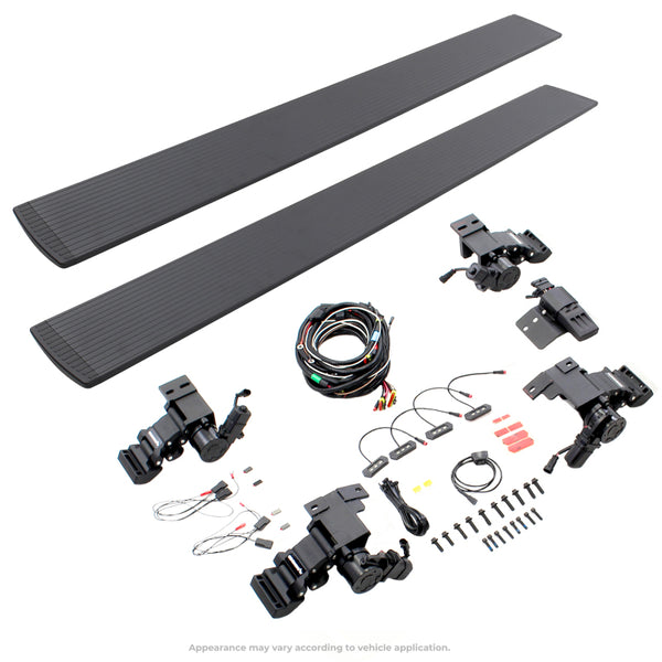 Go Rhino 07-13 Chevrolet Silverado 1500 4DR Crew Cab E1 Electric Running Board Kit - Textured Black