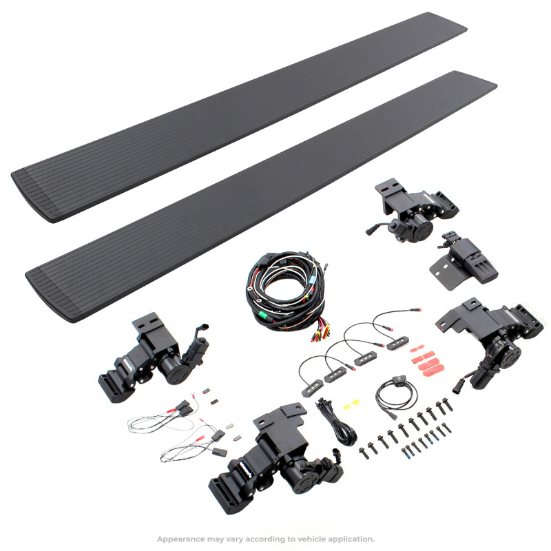 Go Rhino 07-13 Chevrolet Silverado 1500 4DR Crew Cab E1 Electric Running Board Kit - Textured Black