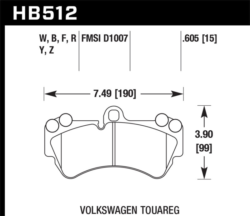 Hawk 2009 Porsche Cayenne Base HPS 5.0 Front Brake Pads