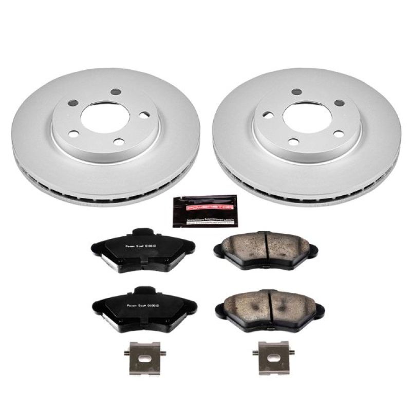 Power Stop 94-98 Ford Mustang Front Z17 Evolution Geomet Coated Brake Kit