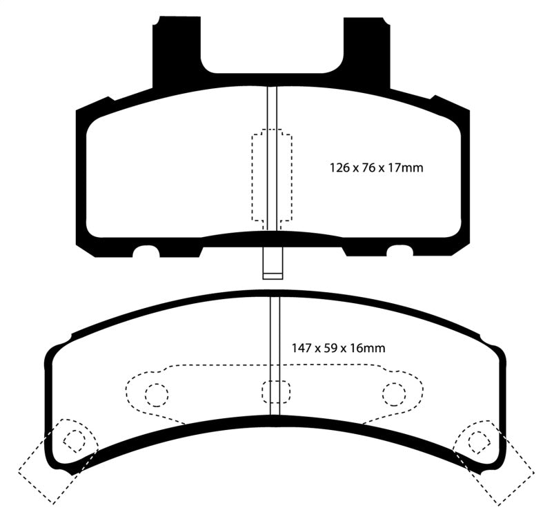 EBC 97-99 Cadillac Deville 4.6 (Rear Drums) Yellowstuff Front Brake Pads