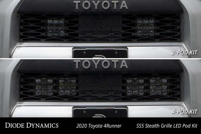 Diode Dynamics 14-23 Toyota 4Runner SS5 Stealth Grille LED 2-Pod Kit Sport - White Combo