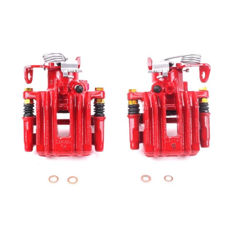 Power Stop 98-04 Audi A6 Quattro Rear Red Calipers w/Brackets - Pair