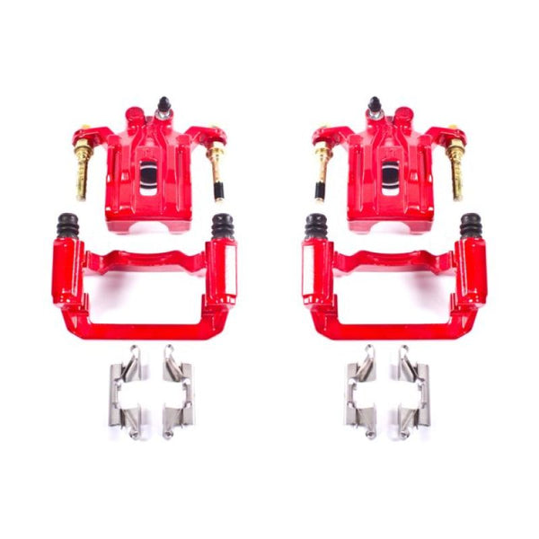 Power Stop 05-12 Nissan Pathfinder Rear Red Calipers w/Brackets - Pair