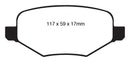 EBC 11-14 Ford Edge 2.0 Turbo Greenstuff Rear Brake Pads