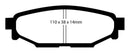 EBC 12+ Subaru BRZ 2.0 (solid rear rotors) Redstuff Rear Brake Pads