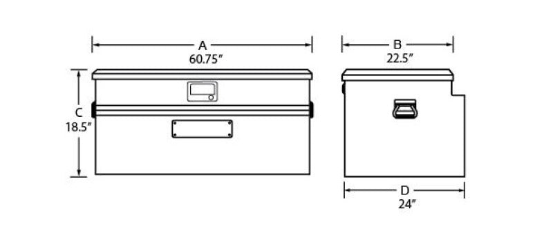 Tradesman Aluminum Flush Mount Truck Tool Box (60in.) - Black