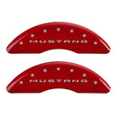MGP 4 Caliper Covers Engraved Front 2015/Mustang Engraved Rear 2015/Bar & Pony Red/Silve 19in. Min
