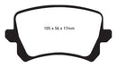 EBC 08-17 Volkswagen Passat CC Yellowstuff Rear Brake Pads