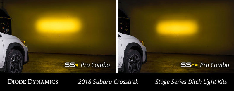 Diode Dynamics 18-21 Subaru Crosstrek Stage Series 2in LED Ditch Light Kit - Sport Yellow Combo