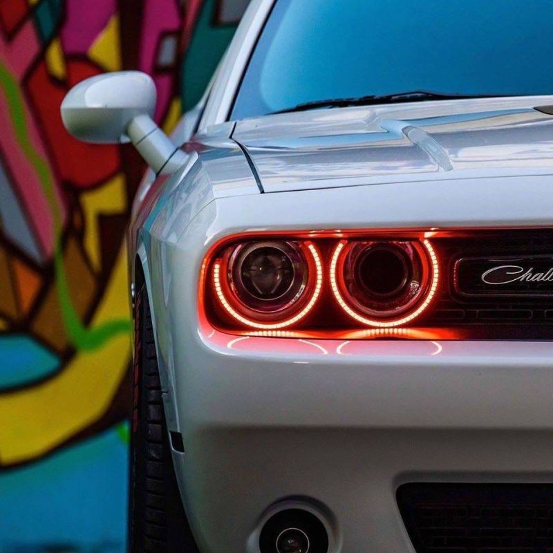 Oracle 15-21 Dodge Challenger Dynamic Surface Mount Headlight Halo Kit - ColorSHIFT - Dynamic