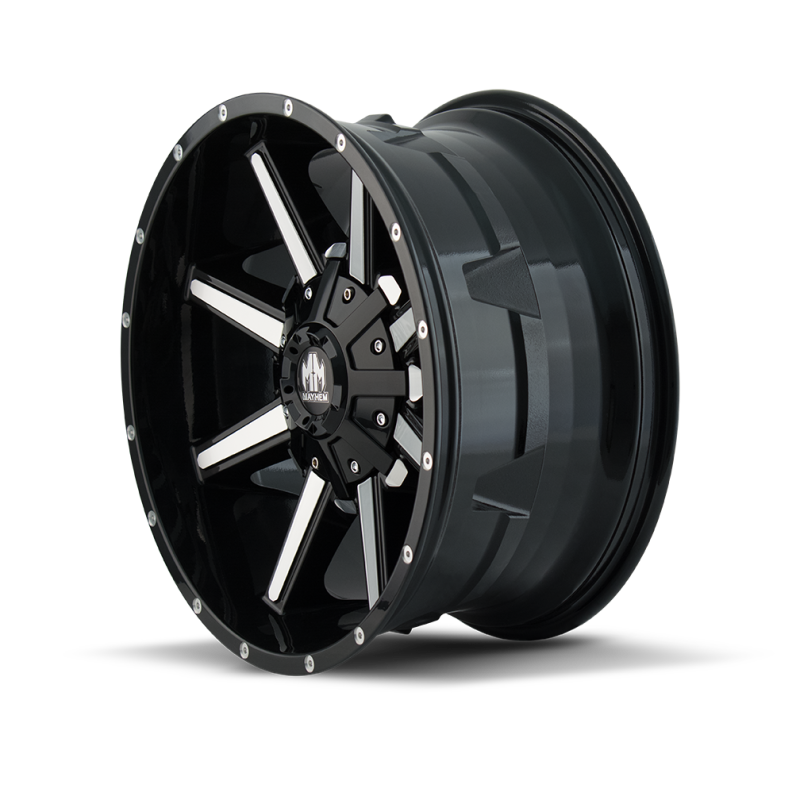 Mayhem 8104 Arsenal 20x9 / 8x165.1 BP / 18mm Offset / 130.8mm Hub Black/Machined Face Wheel