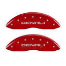 MGP 4 Caliper Covers Engraved Front & Rear Denali Red finish silver ch