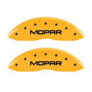 MGP 4 Caliper Covers Engraved Front & Rear MOPAR Yellow finish black ch