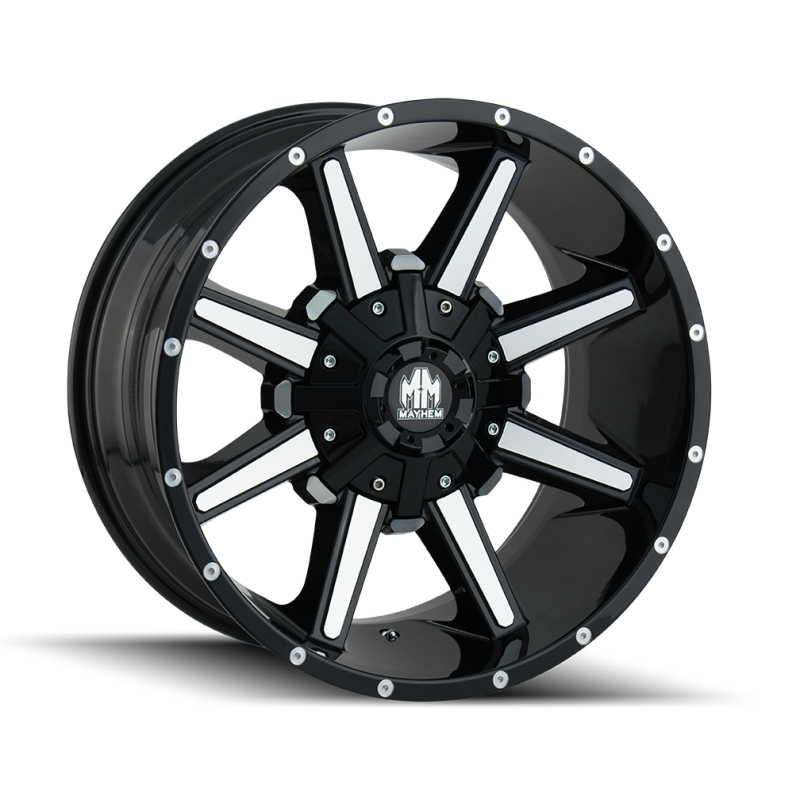 Mayhem 8104 Arsenal 18x9 / 5x150 BP / -12mm Offset / 110mm Hub Black/Machined Face Wheel