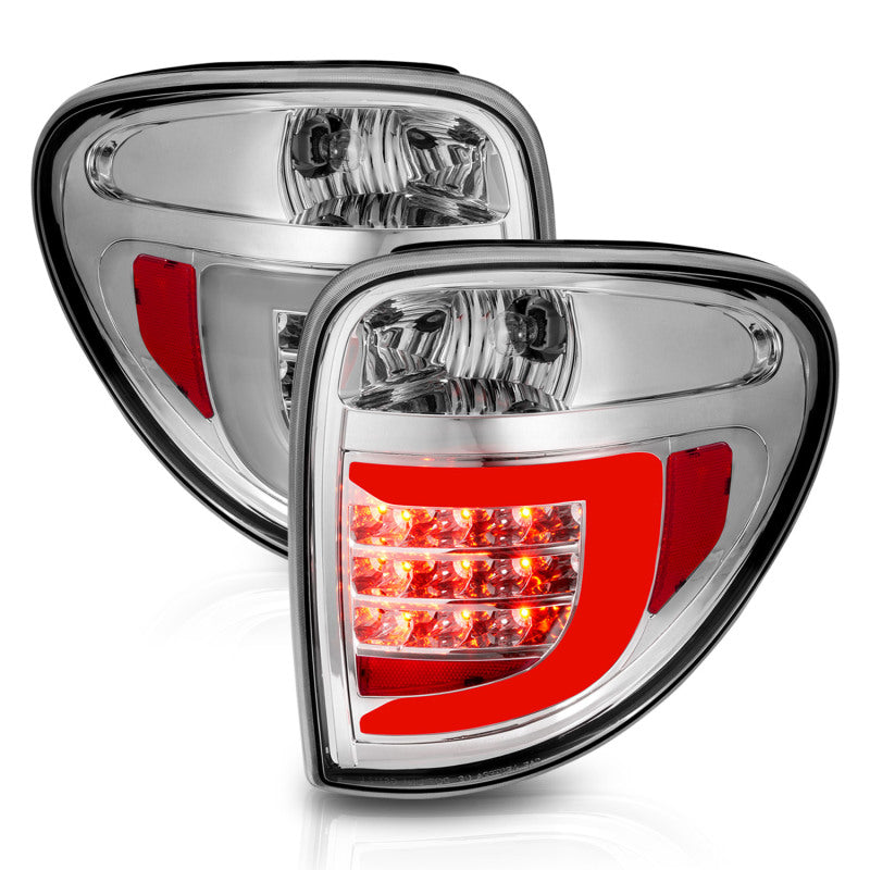 ANZO 2004-2007 Dodge Grand Caravan LED Tail Lights w/ Light Bar Chrome Housing Clear Lens
