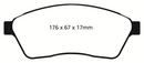 EBC 10-11 Cadillac SRX 2.8 Turbo Greenstuff Front Brake Pads