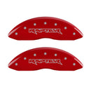 MGP 4 Caliper Covers Engraved Front & Rear Raptor Red finish silver ch
