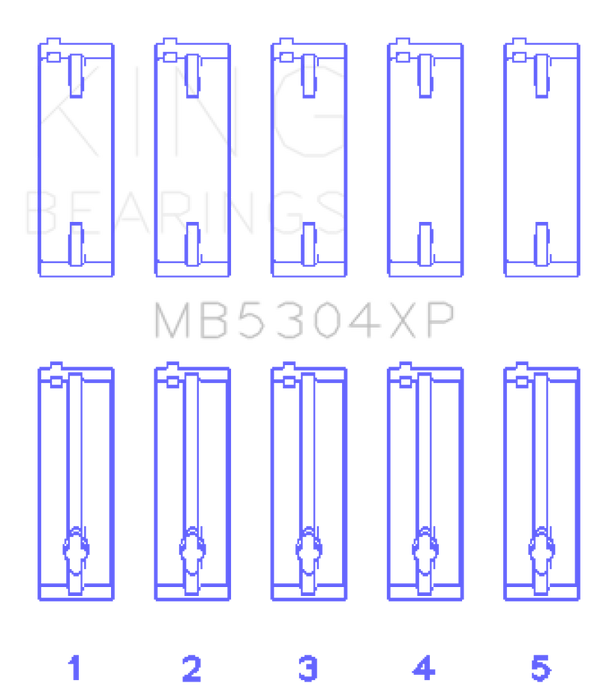King Mazda B6/B6-T/ZM/B3/B5 (Size STDX) Main Bearing Set