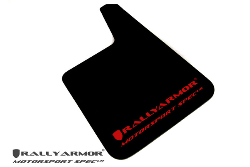 Rally Armor Universal Fitment (no hardware) Motorsport Spec Black Urethane Mud Flap w/ White Logo